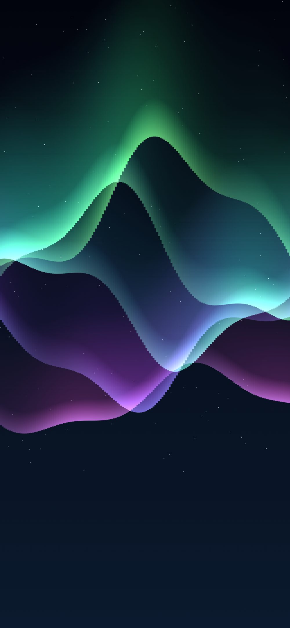The Aurora scene — northern lights over stars